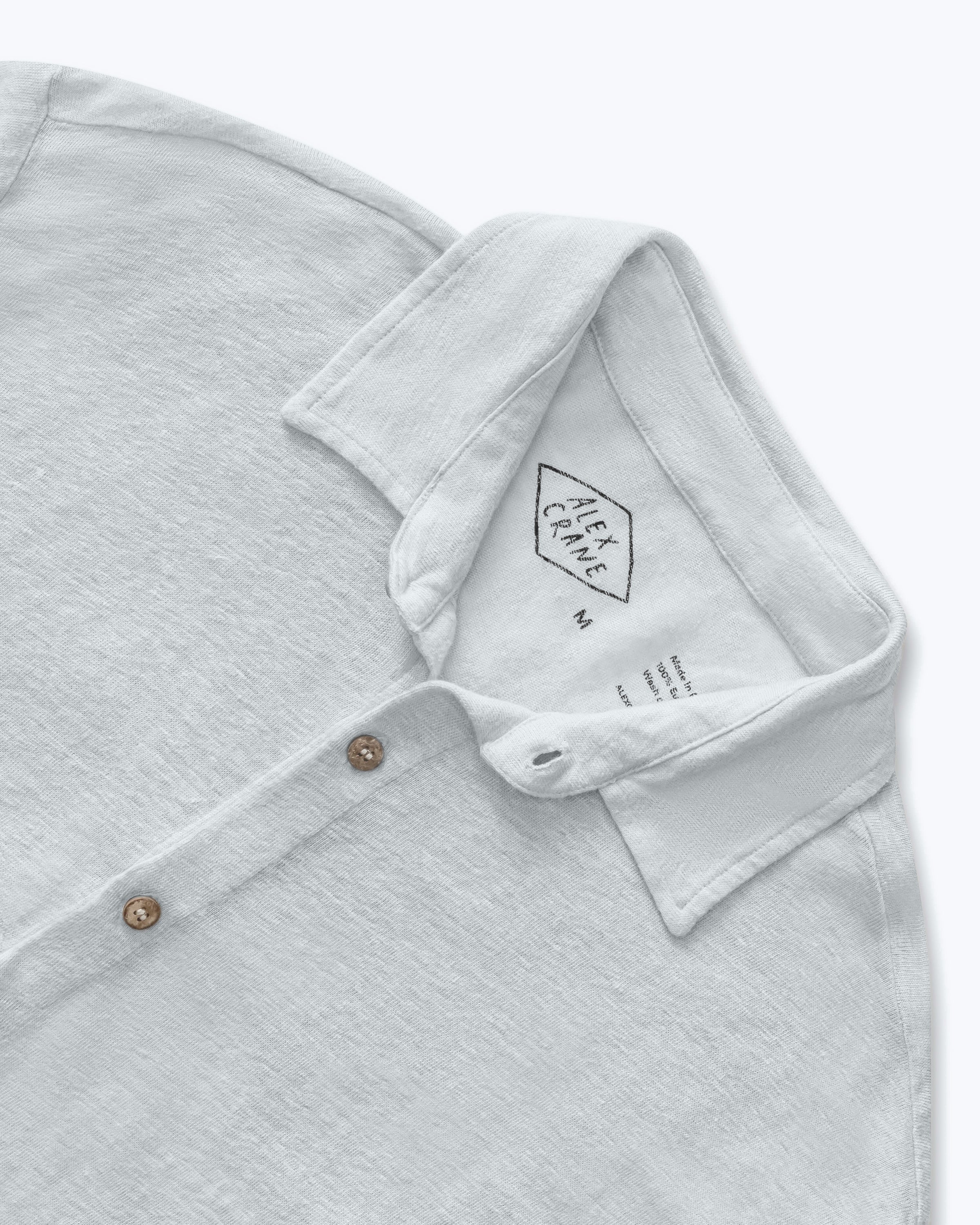 Knit Ola Linen Short Sleeve Button Up Shirt - Sustainable French Linen / Faded Silver Steel