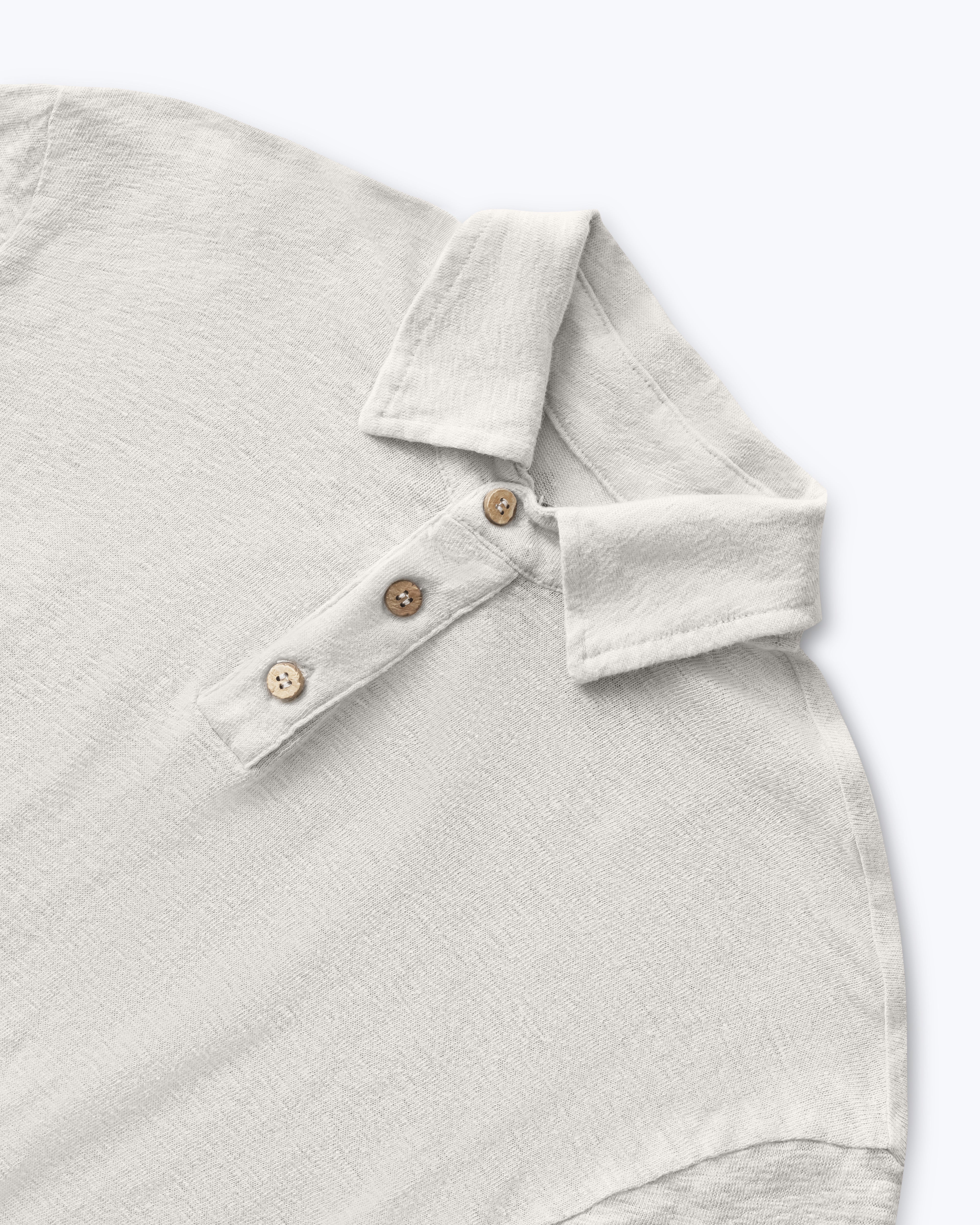 Knit Polo Linen Short Sleeve Polo - Sustainable French Linen