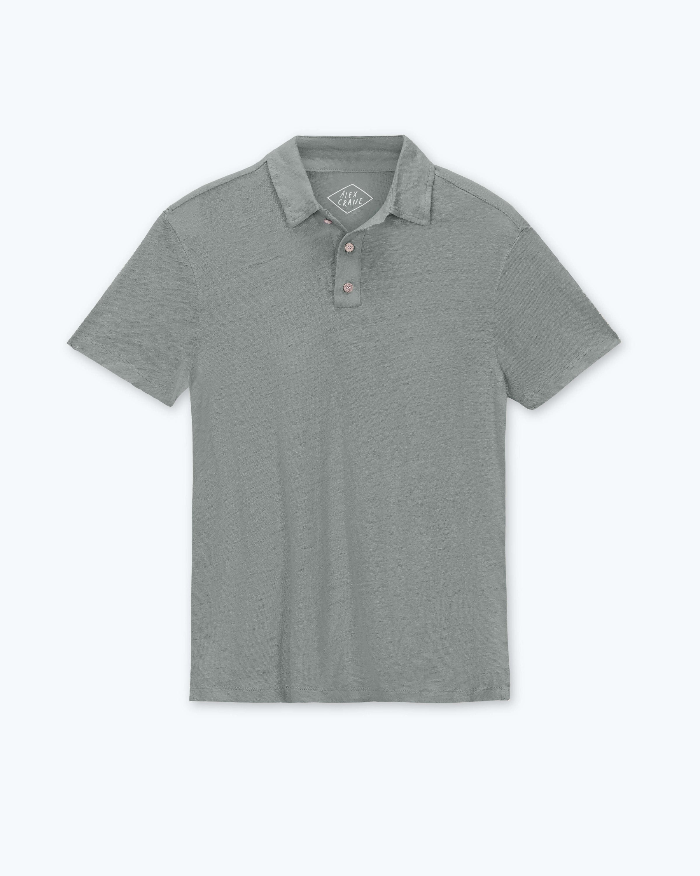Knit Polo Linen Short Sleeve Polo - Sustainable French Linen / Faded Green