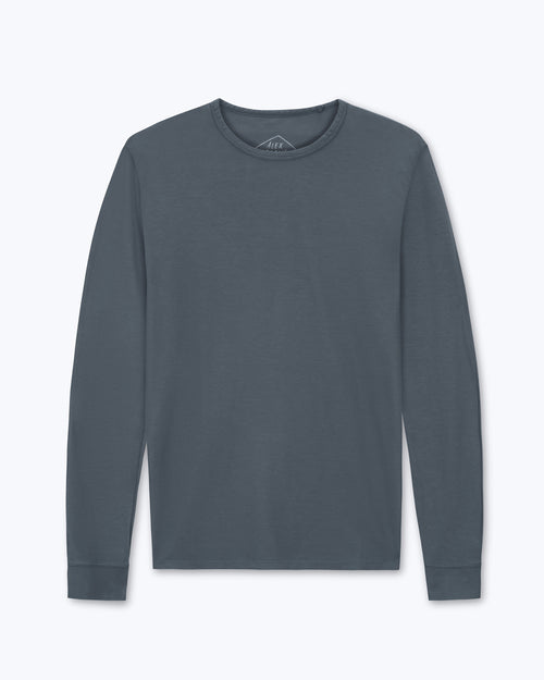Long Sleeve Crepe Tee / Lake