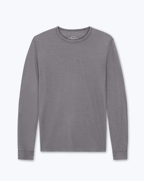 Long Sleeve Crepe Tee / Silver