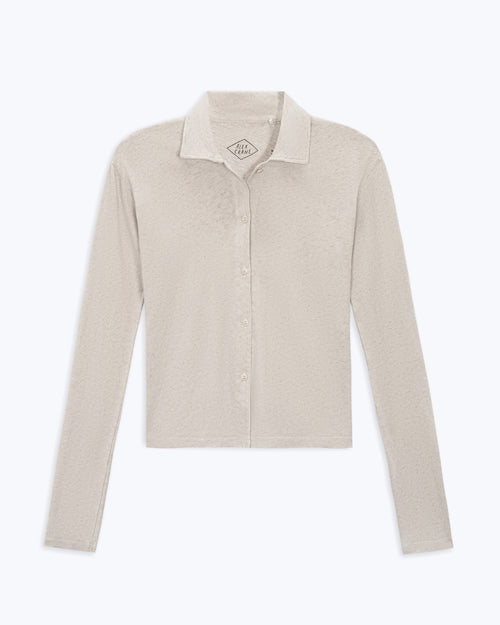 Women's Long Sleeve Knit Ola Shirt / Bone