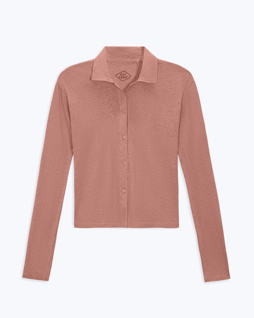 Women's Long Sleeve Knit Ola Shirt / Rose