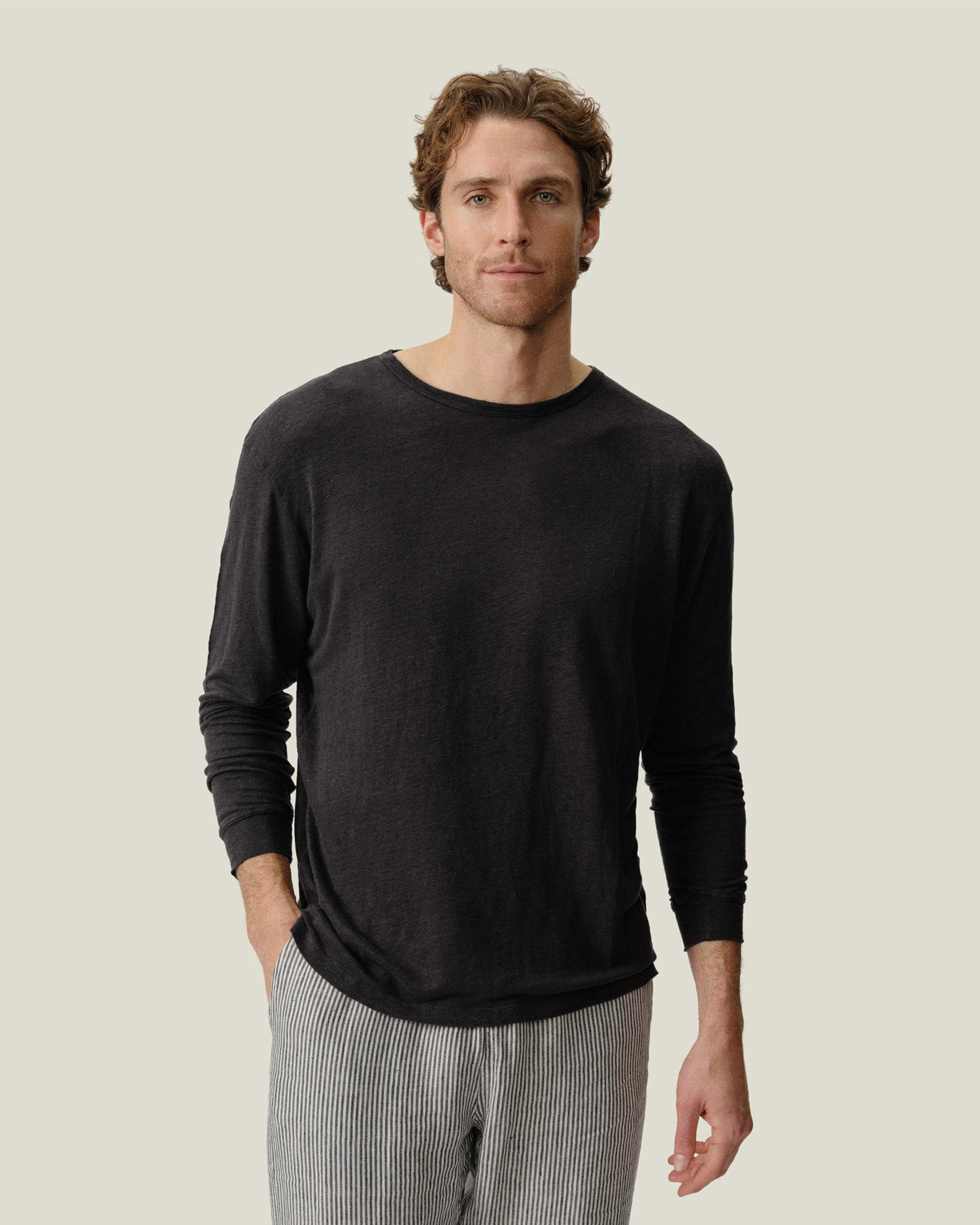 Sun Knit Linen Long Sleeve T-Shirt - Sustainable French Linen