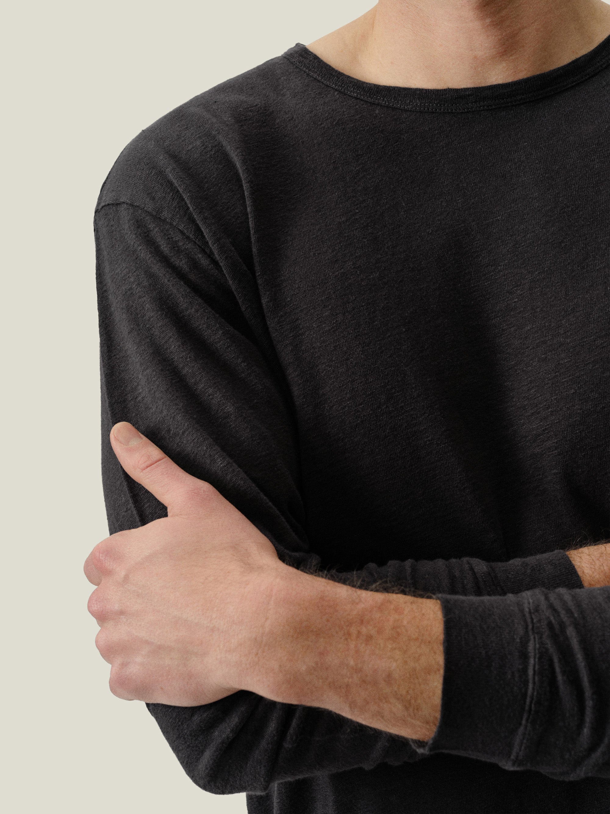 Sun Knit Linen Long Sleeve T-Shirt - Sustainable French Linen