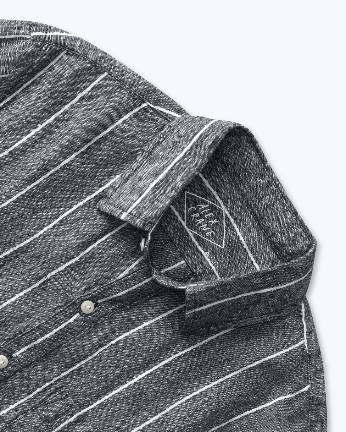 Ola Linen Short Sleeve Shirt - Sustainable French Linen / Chalk Stripe