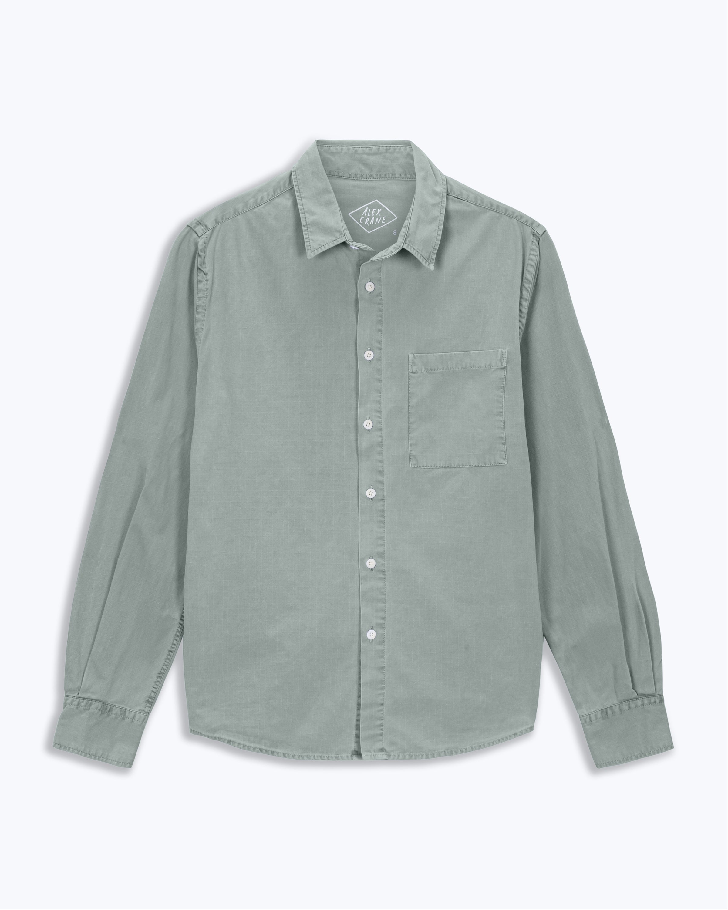 Pac Organic Cotton Ripstop Button Up Shirt / Faded Green