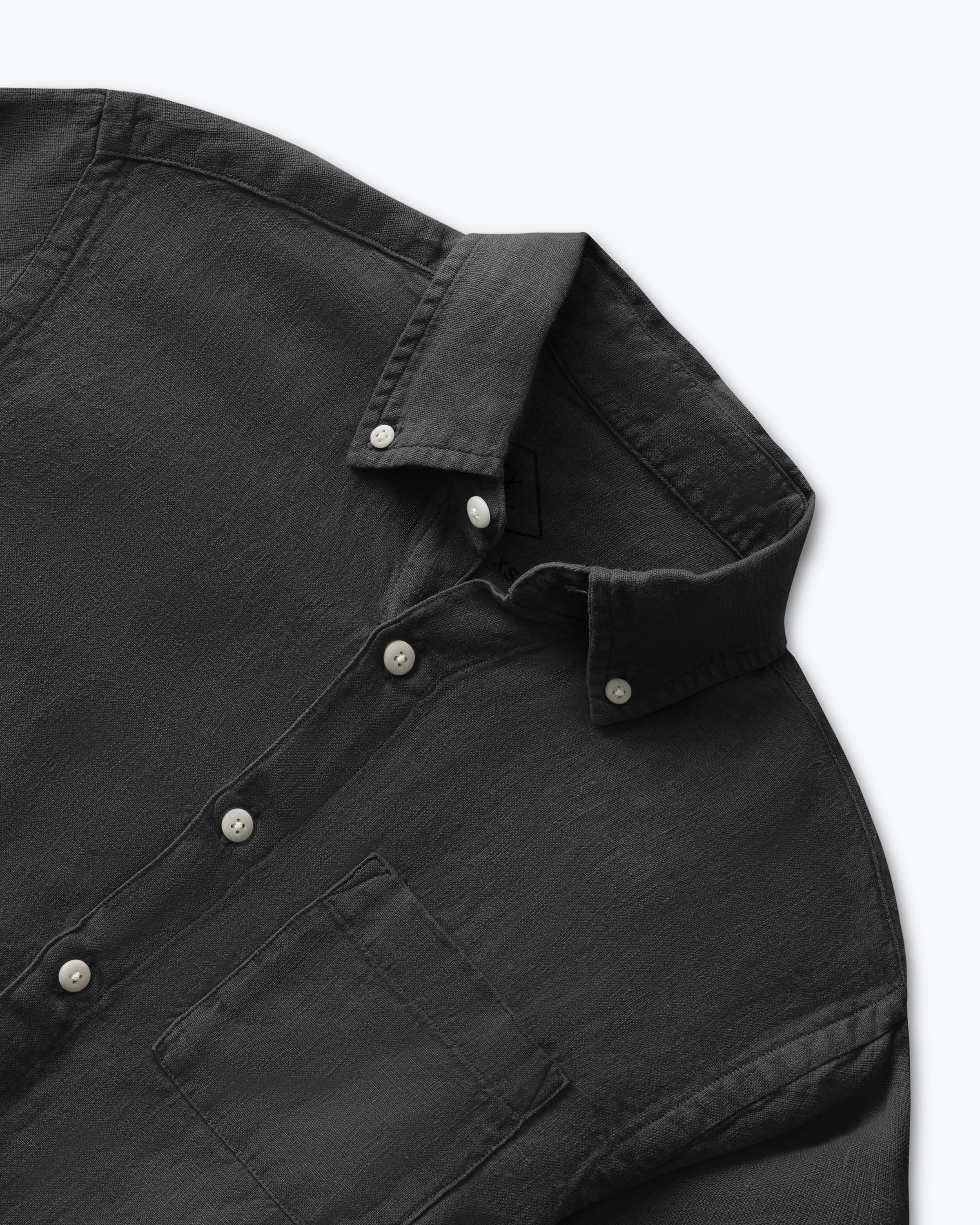 Playa Linen Button-Down Shirt - Sustainable French Linen / Black Night