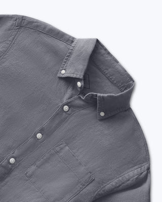 Playa Linen Button-Down Shirt - Sustainable French Linen / Faded Grey Slate