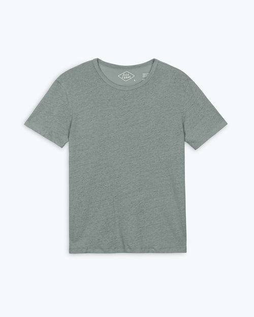 Sun Knit Linen T-Shirt - Sustainable French Linen / Faded Green