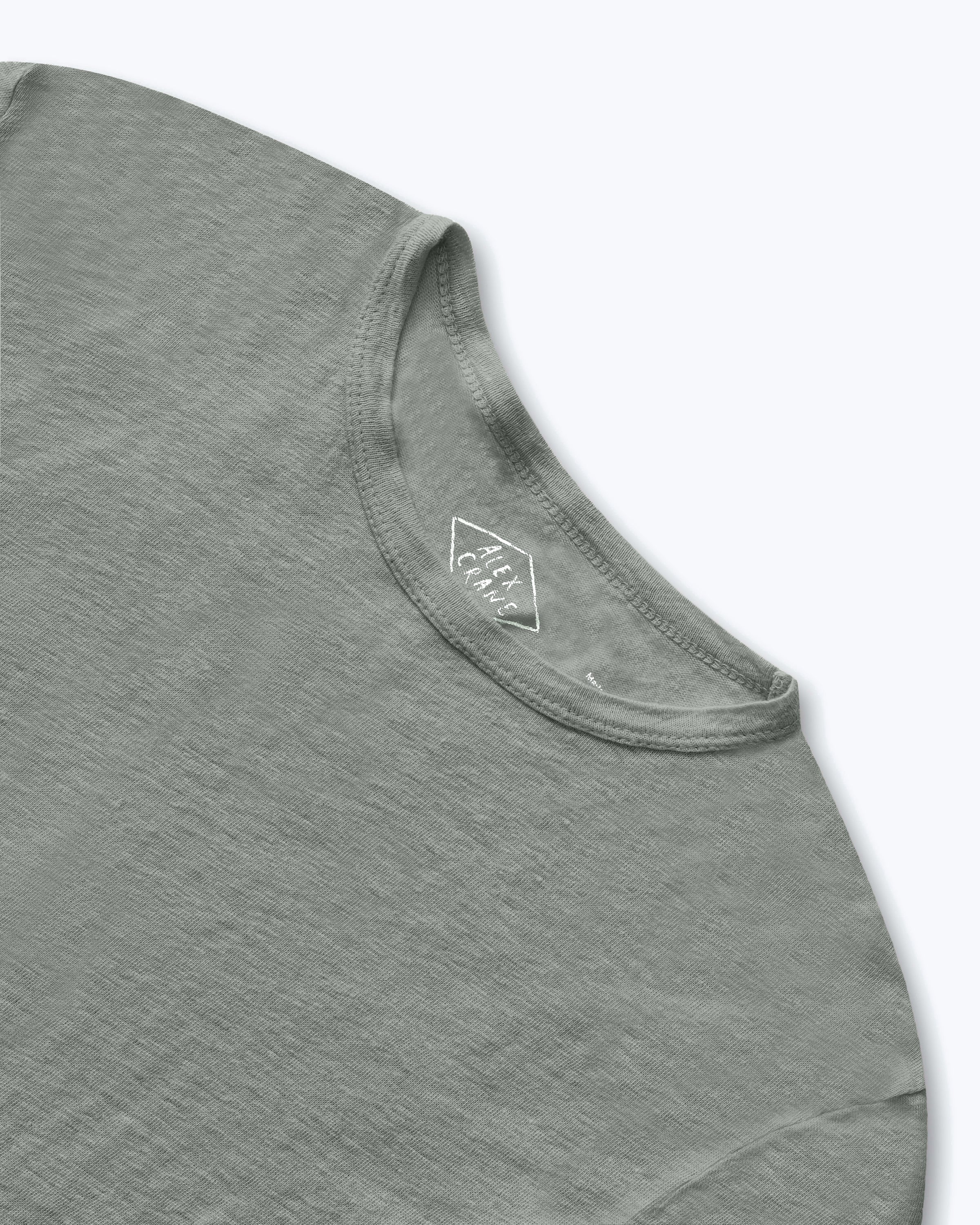Sun Knit Linen T-Shirt - Sustainable French Linen / Faded Green