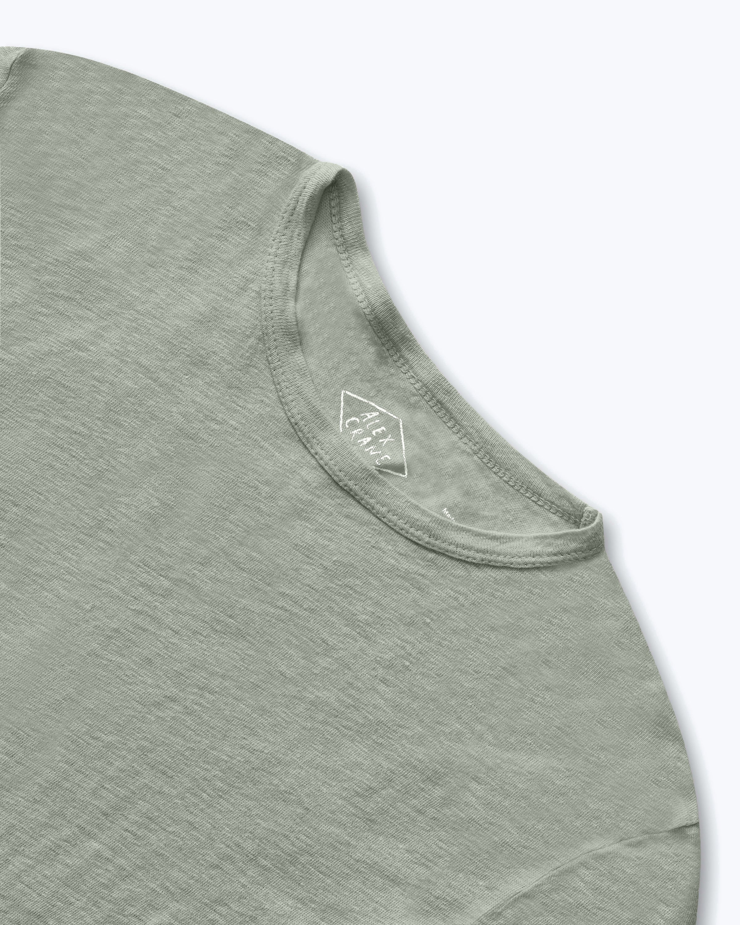 Sun Knit Linen T-Shirt - Sustainable French Linen / Light Green Moss