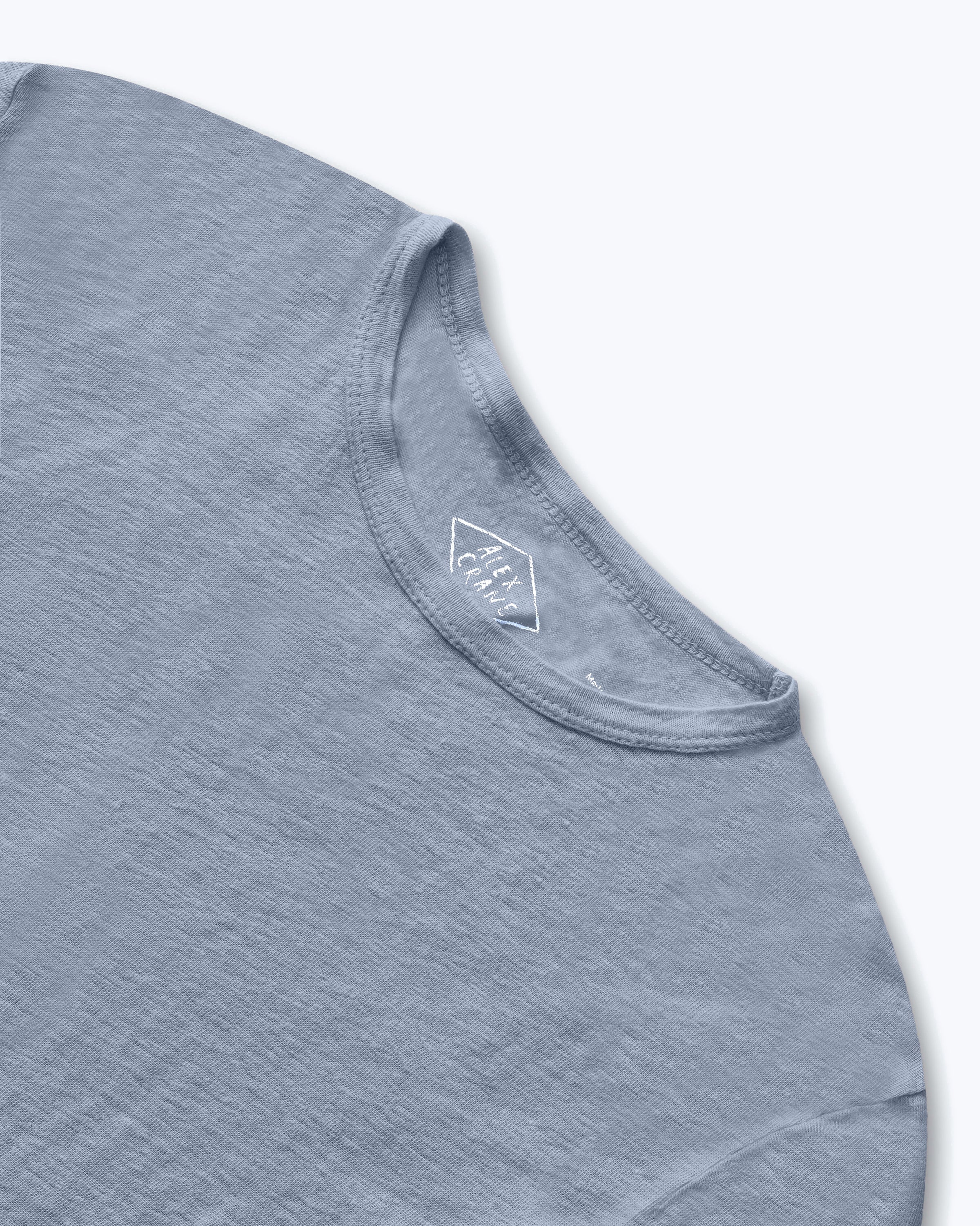 Sun Knit Linen T-Shirt - Sustainable French Linen / Faded Blue Wave