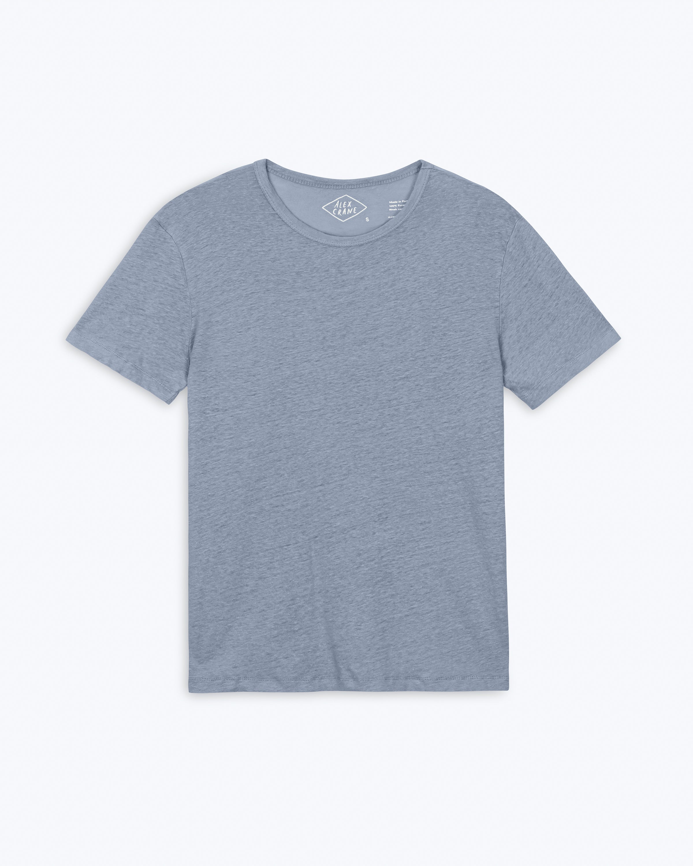Sun Knit Linen T-Shirt - Sustainable French Linen / Faded Blue Wave
