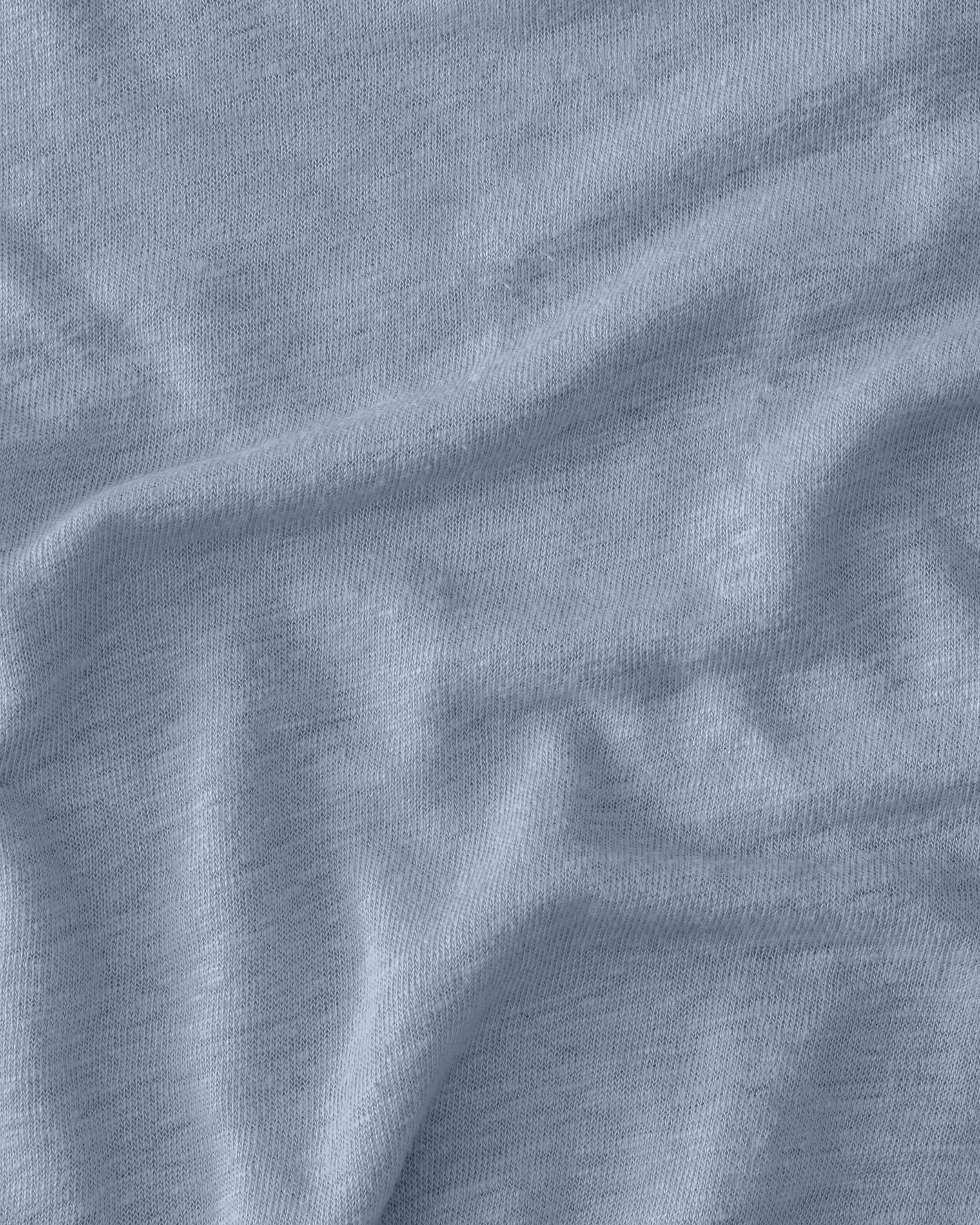 Sun Knit Linen T-Shirt - Sustainable French Linen / Faded Blue Wave