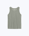 Tank Knit Linen Tank Top - Sustainable French Linen / Faded Green