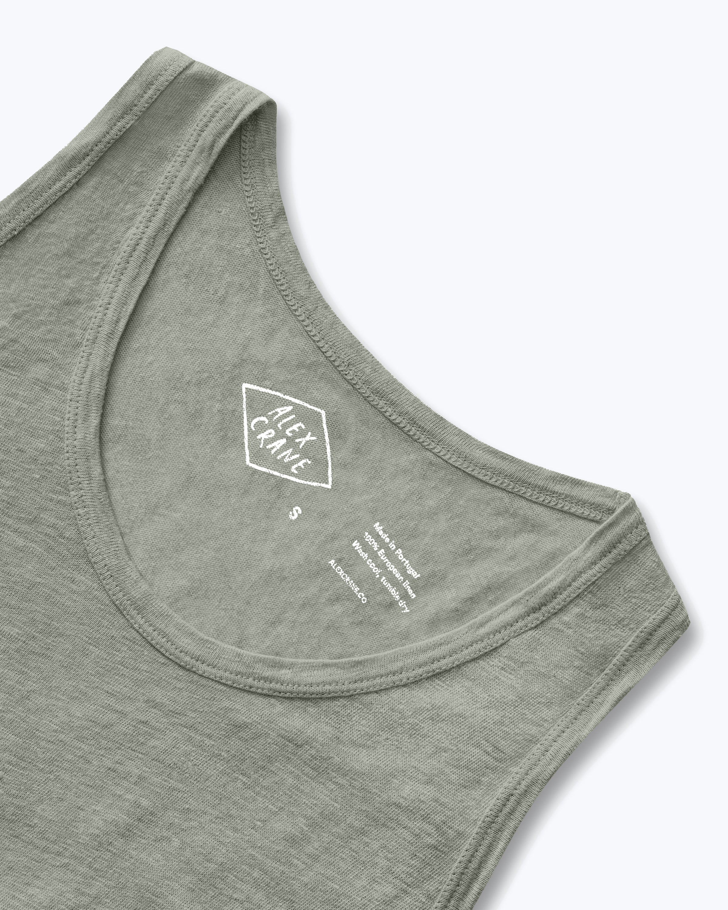 Tank Knit Linen Tank Top - Sustainable French Linen / Faded Green