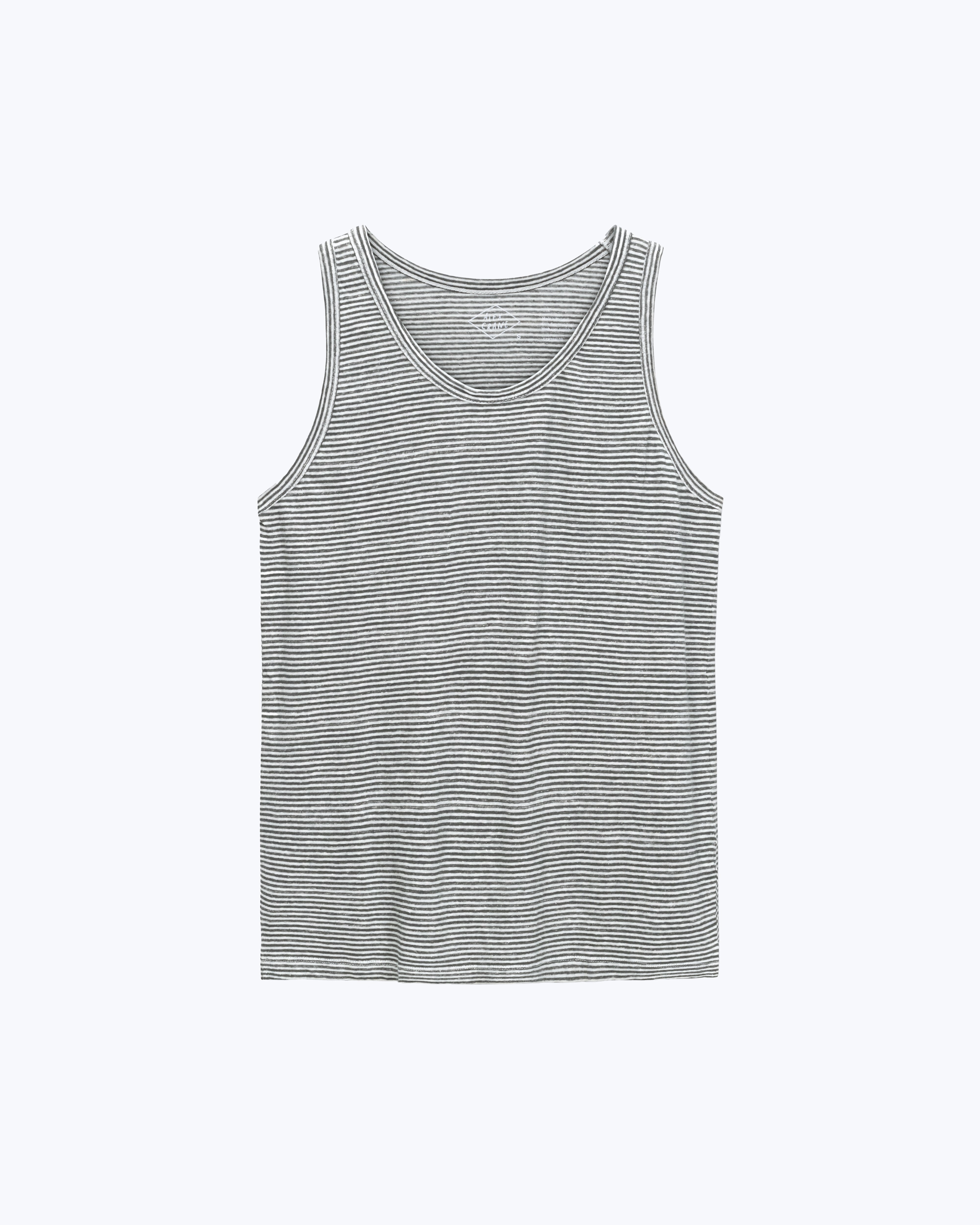 Tank Knit Linen Tank Top - Sustainable French Linen / Blue and