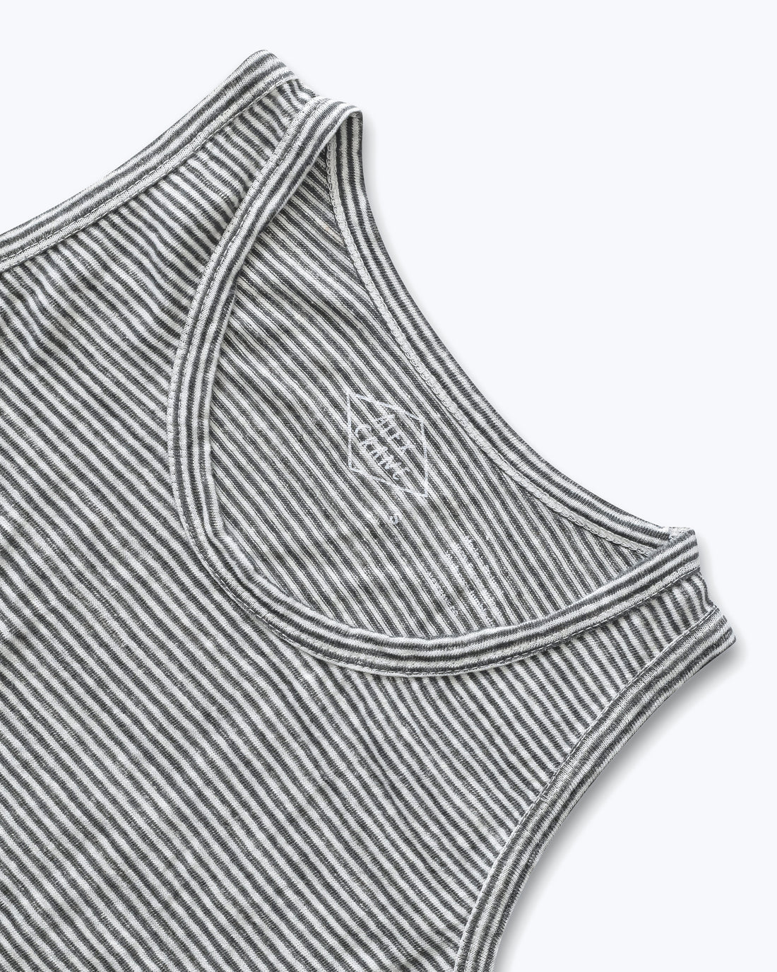 Tank Knit Linen Tank Top - Sustainable French Linen / Blue and White Stripe Lines