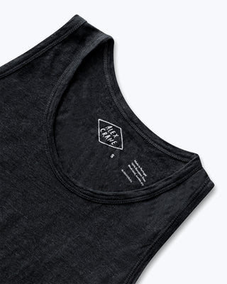 Tank Knit Linen Tank Top - Sustainable French Linen / Black Night