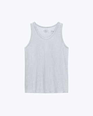 Tank Knit Linen Tank Top - Sustainable French Linen / Faded Silver Steel