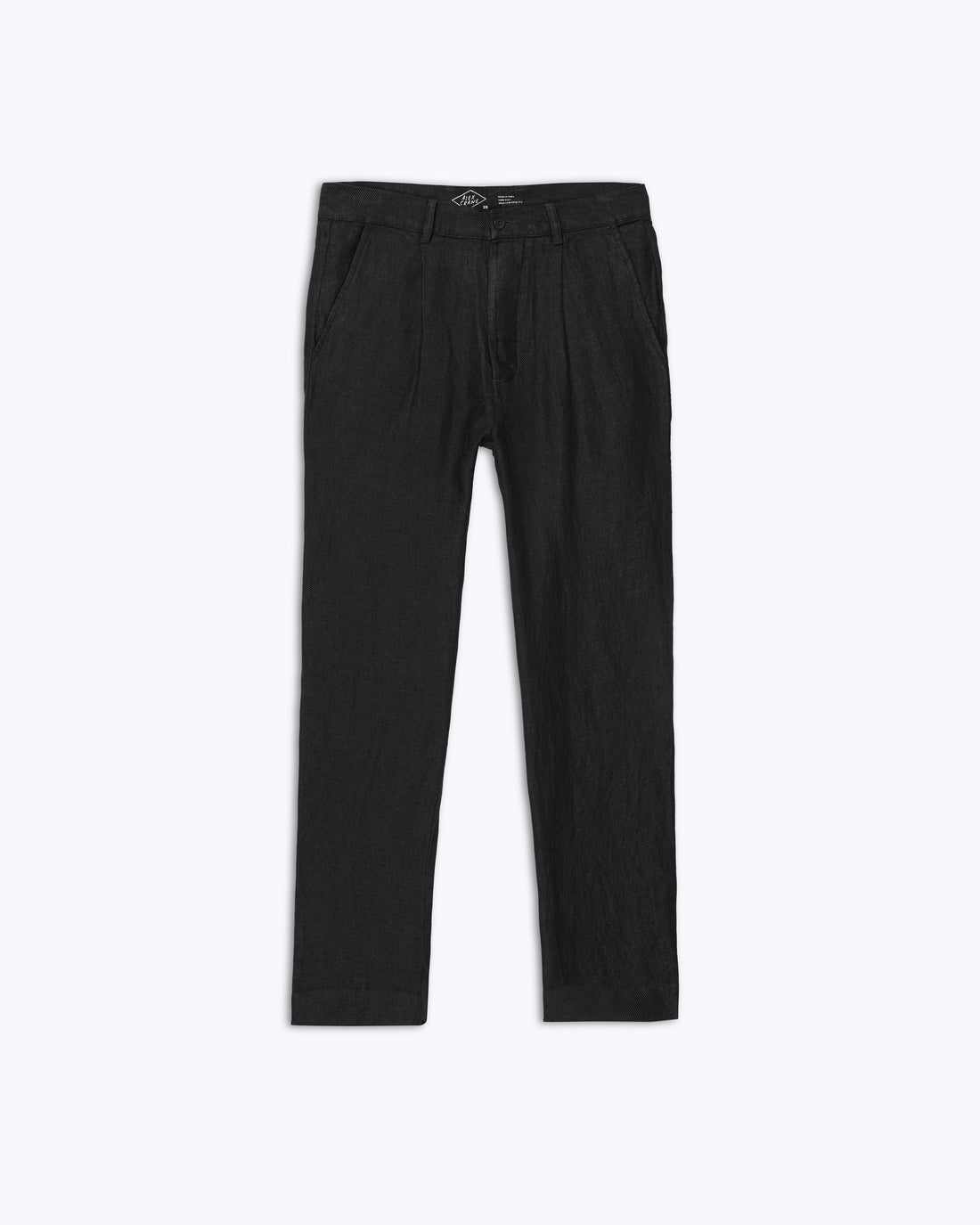 Alta Linen Pleated Trousers / Black Night