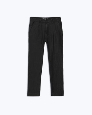 Alta Linen Pleated Trousers / Black Night