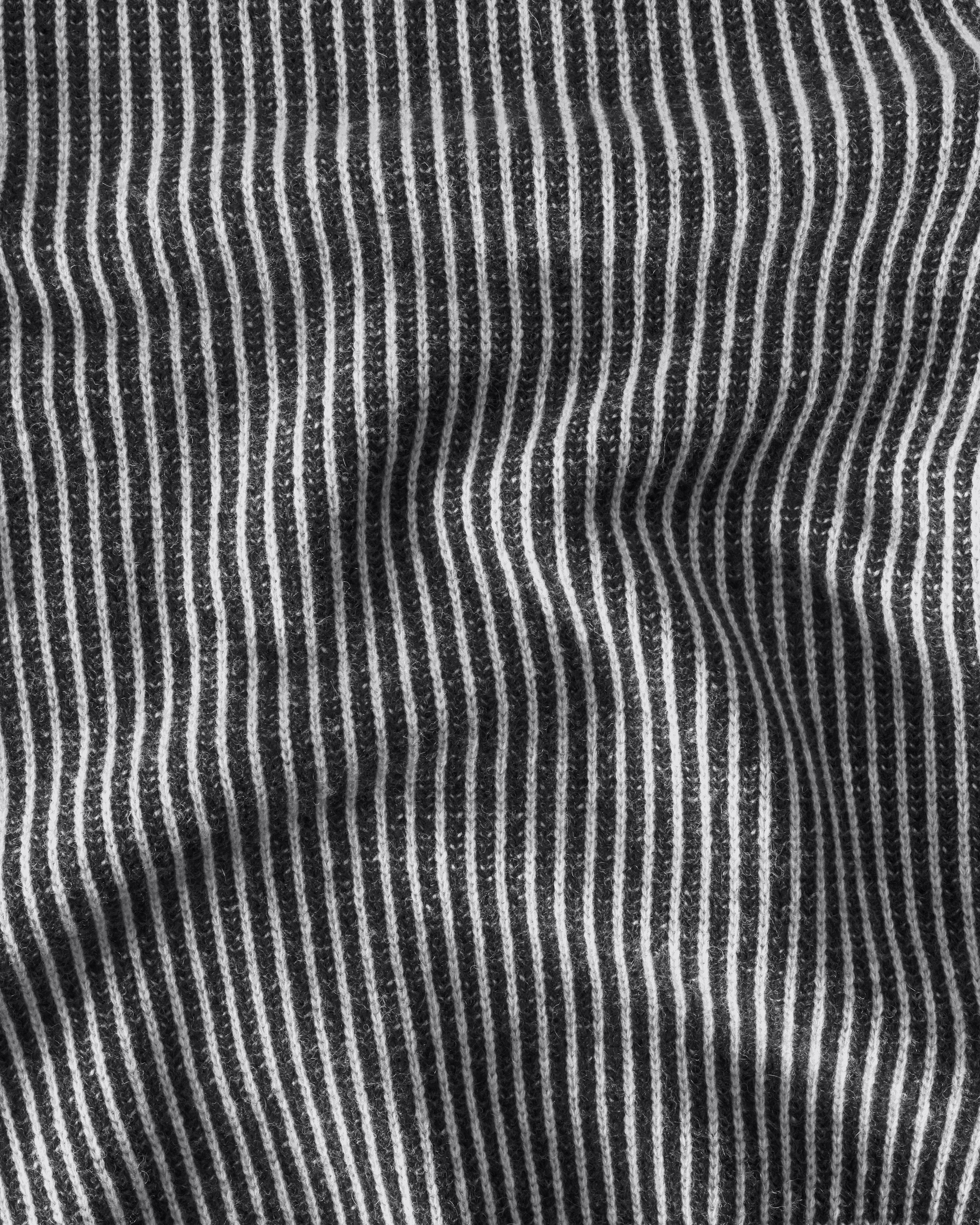 Knit Kite Heavyweight Merino Wool Jacket / Blue and White Stripe