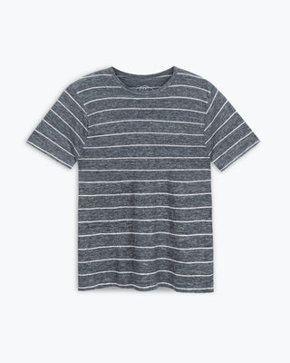 Sun Knit Linen T-Shirt - Sustainable French Linen / Chalk Stripe