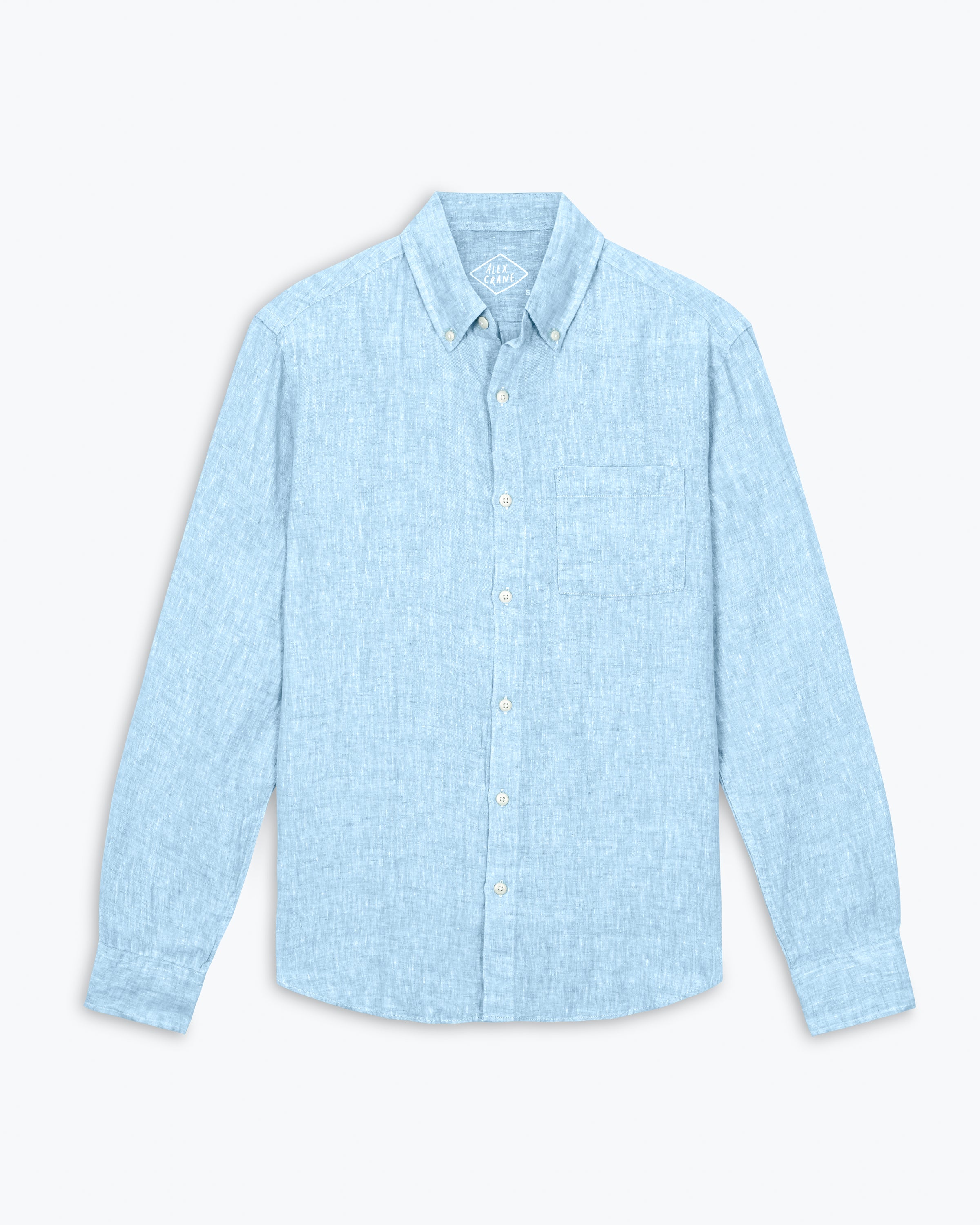 Playa Linen Button-Down Shirt - Sustainable French Linen / Hearther Blue Sky