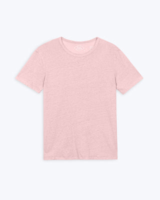 Sun Knit Linen T-Shirt - Sustainable French Linen / Faded Pink Watermelon