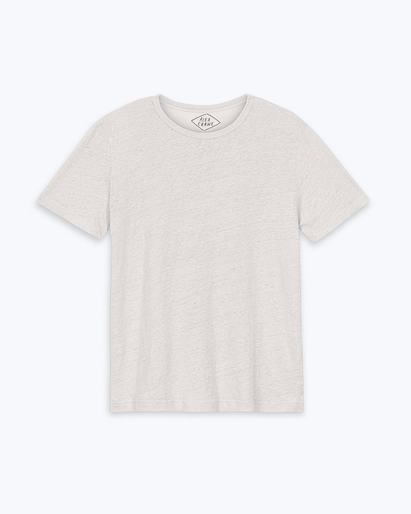 Alex Crane Sun Knit Linen T-Shirt in Natural Bone