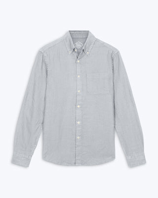 Playa Linen Button-Down Shirt - Sustainable French Linen / Faded Silver Steel