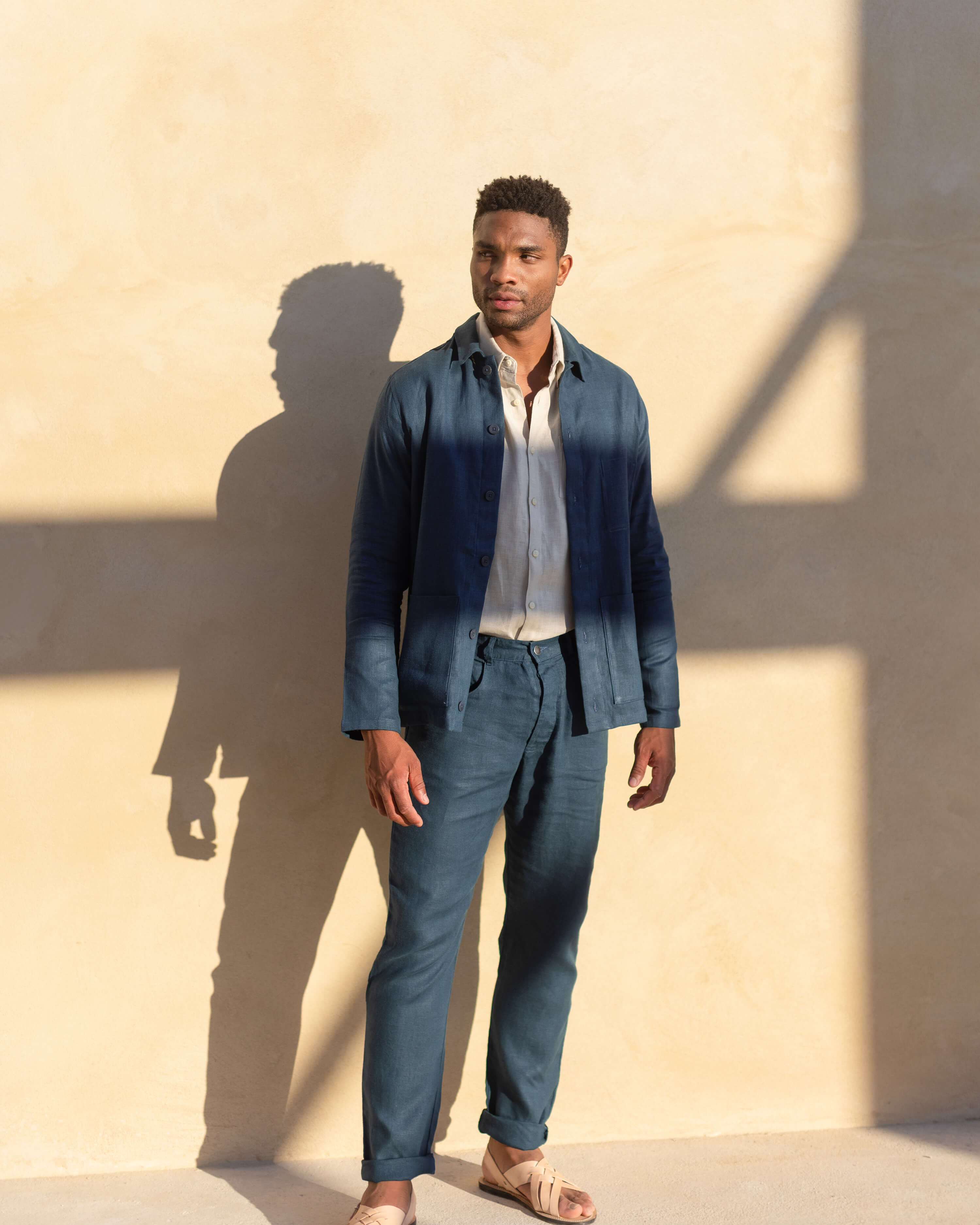 Kite Linen Chore Coat - Sustainable French Linen / Dusk Blue