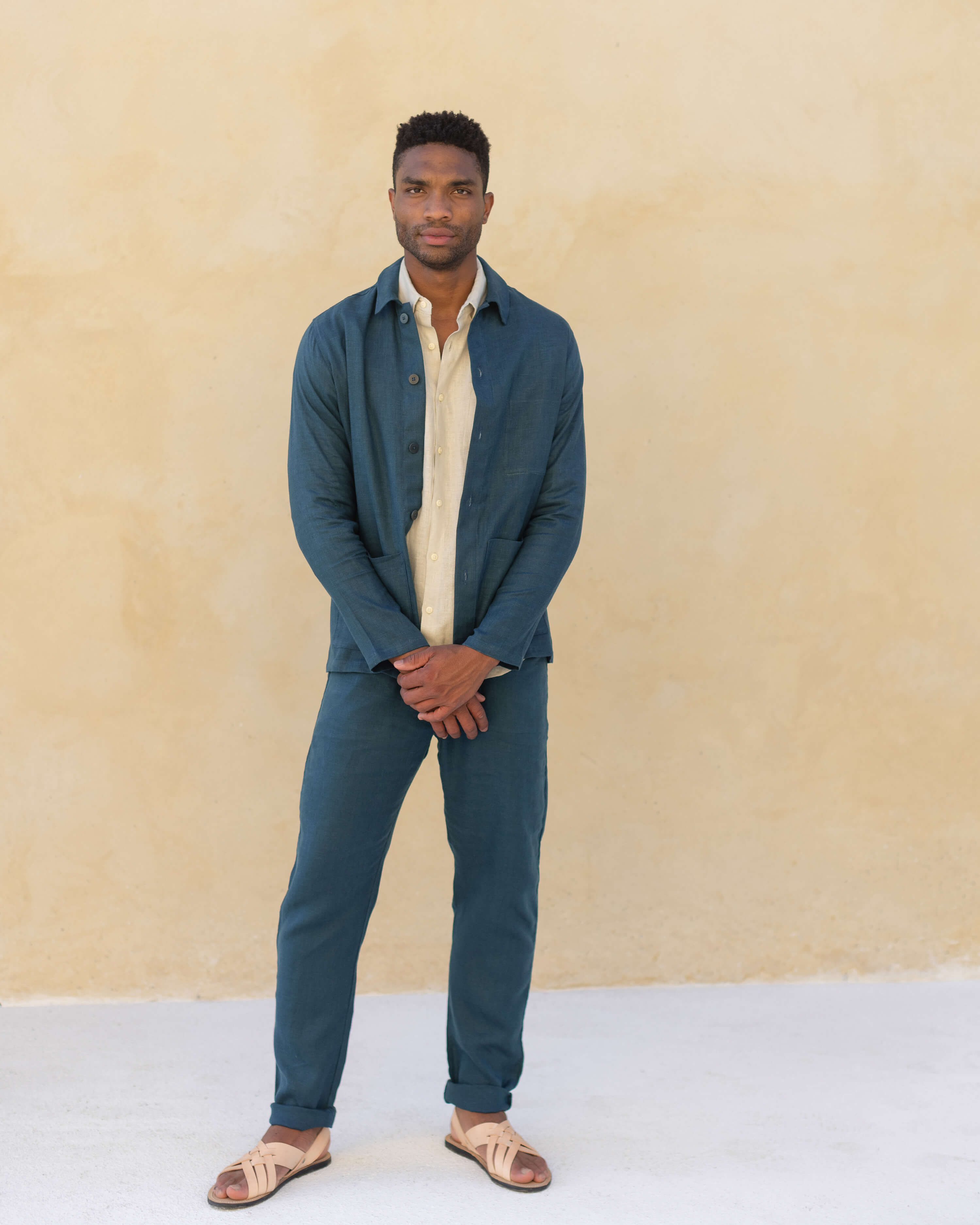 Kite Linen Chore Coat - Sustainable French Linen / Dusk Blue