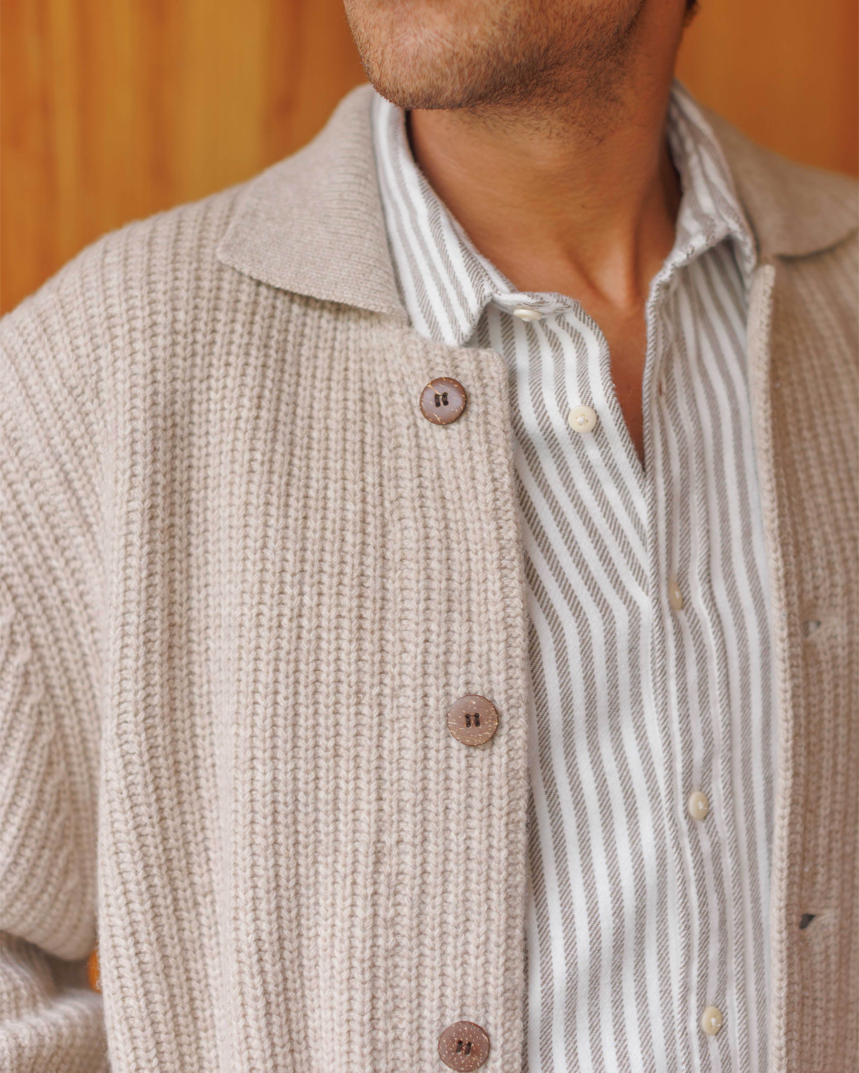 Knit Kite Heavyweight Merino Wool Jacket / Natural Bone – Alex Crane