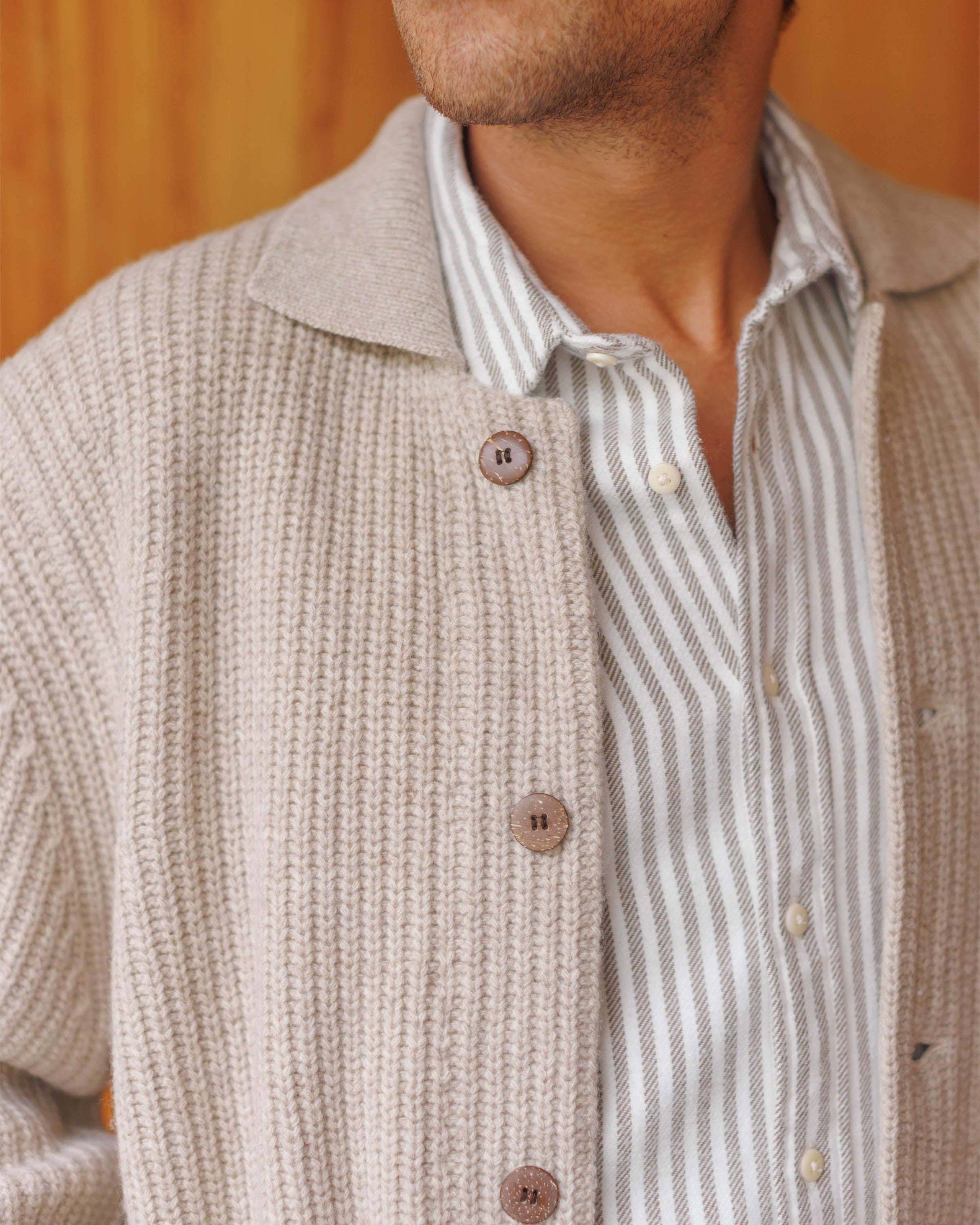 Knit Kite Heavyweight Merino Wool Jacket / Natural Bone