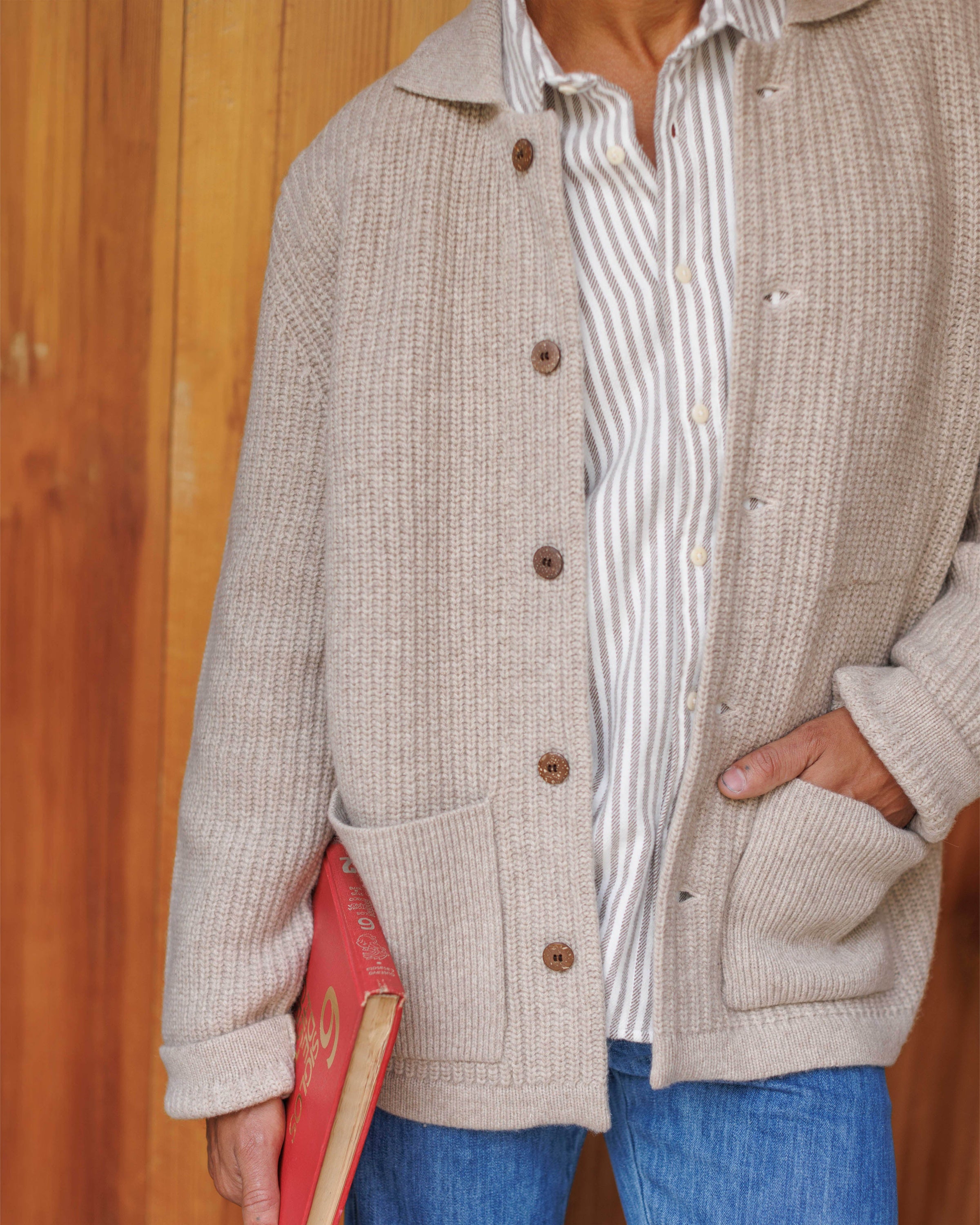 Knit Kite Heavyweight Merino Wool Jacket / Natural Bone