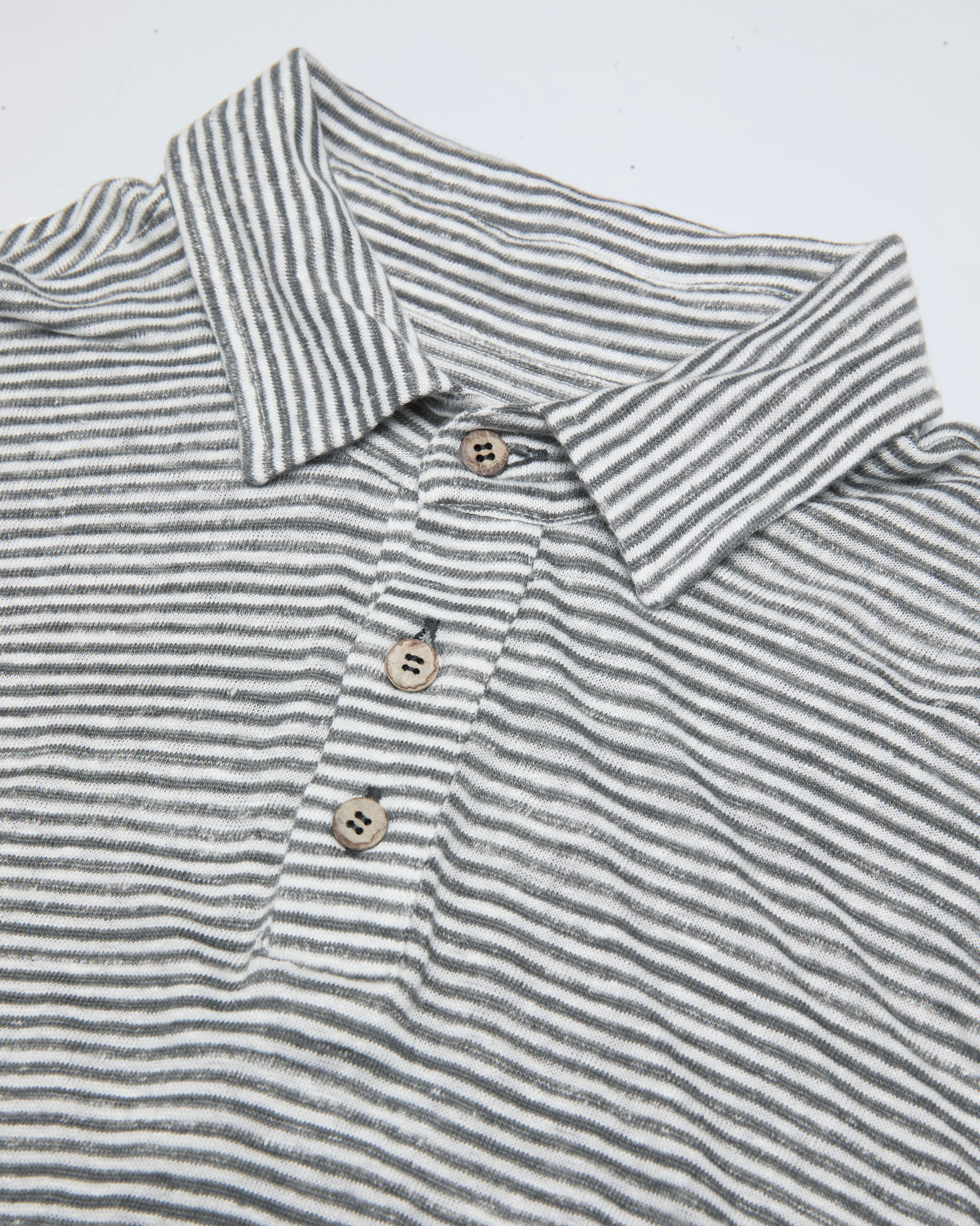Knit Polo Linen Short Sleeve Polo - Sustainable French Linen