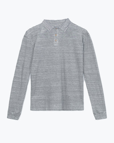 Long Sleeve Knit Polo / Lines