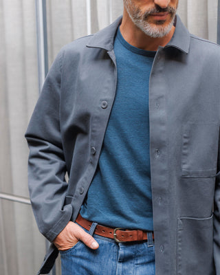 Sun Knit Linen T-Shirt - Sustainable French Linen / Dusk Blue