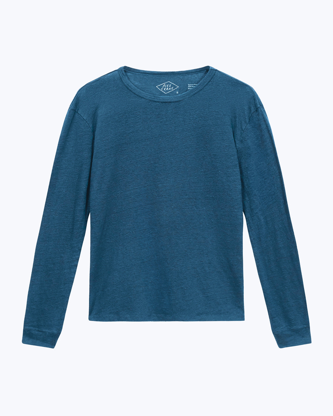 Sun Knit Linen Long Sleeve T-Shirt - Sustainable French Linen / Dusk Blue