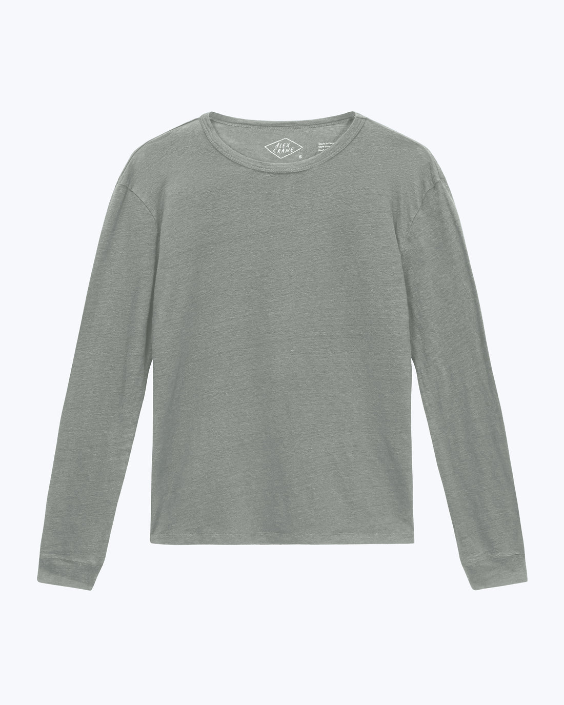 Sun Knit Linen Long Sleeve T-Shirt - Sustainable French Linen / Faded Green
