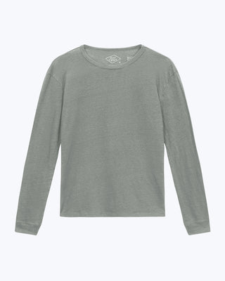 Sun Knit Linen Long Sleeve T-Shirt - Sustainable French Linen / Faded Green