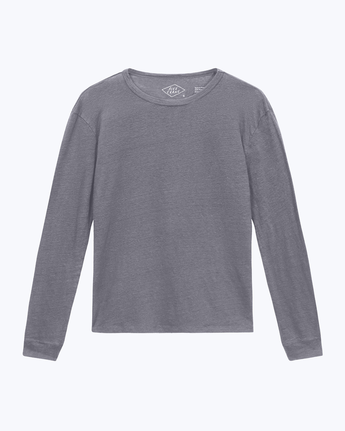 Sun Knit Linen Long Sleeve T-Shirt - Sustainable French Linen / Faded Grey Slate