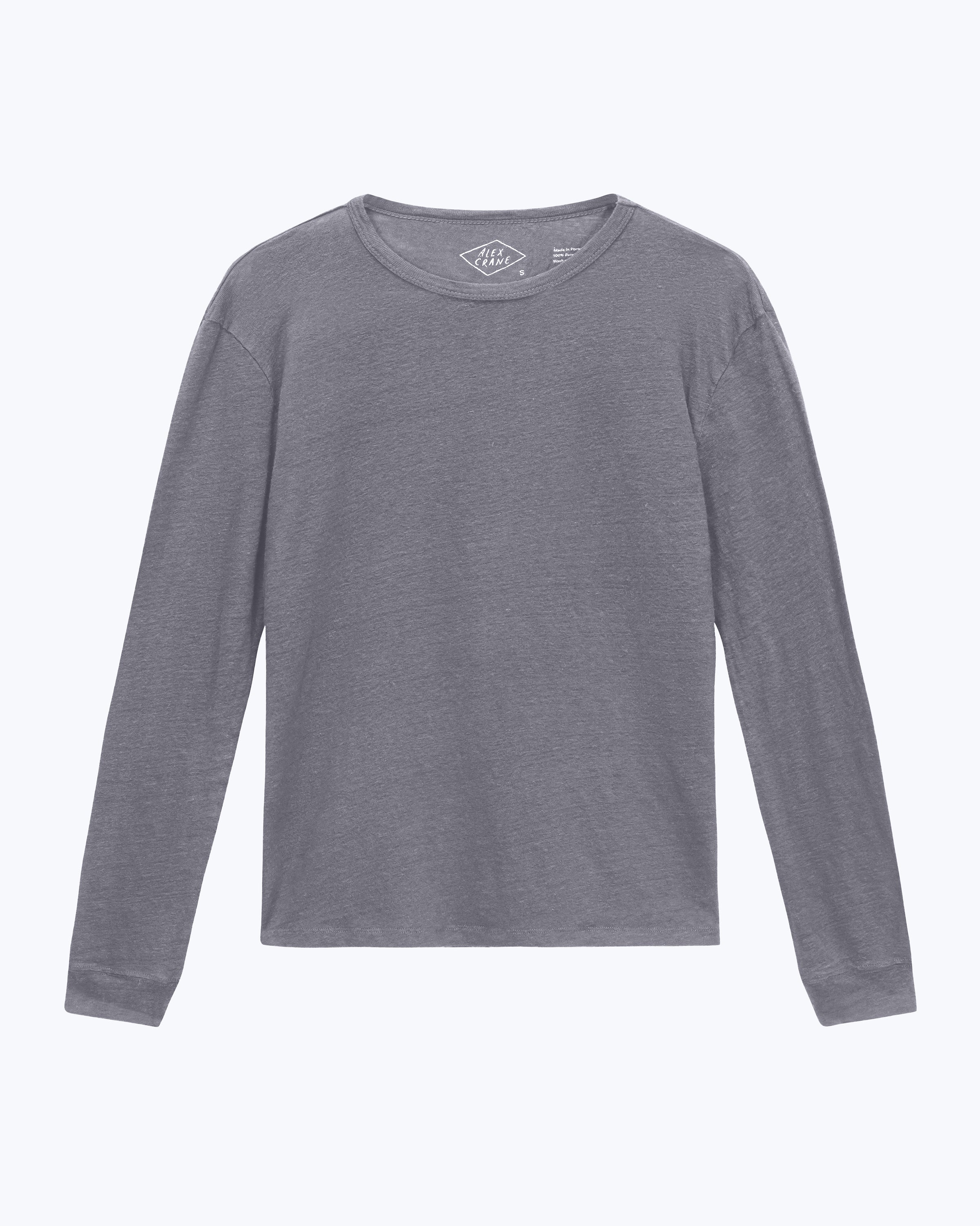 Sun Knit Linen Long Sleeve T-Shirt - Sustainable French Linen / Faded Grey Slate