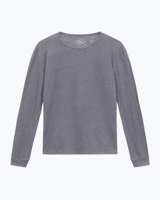 Sun Knit Linen Long Sleeve T-Shirt - Sustainable French Linen / Faded Grey Slate