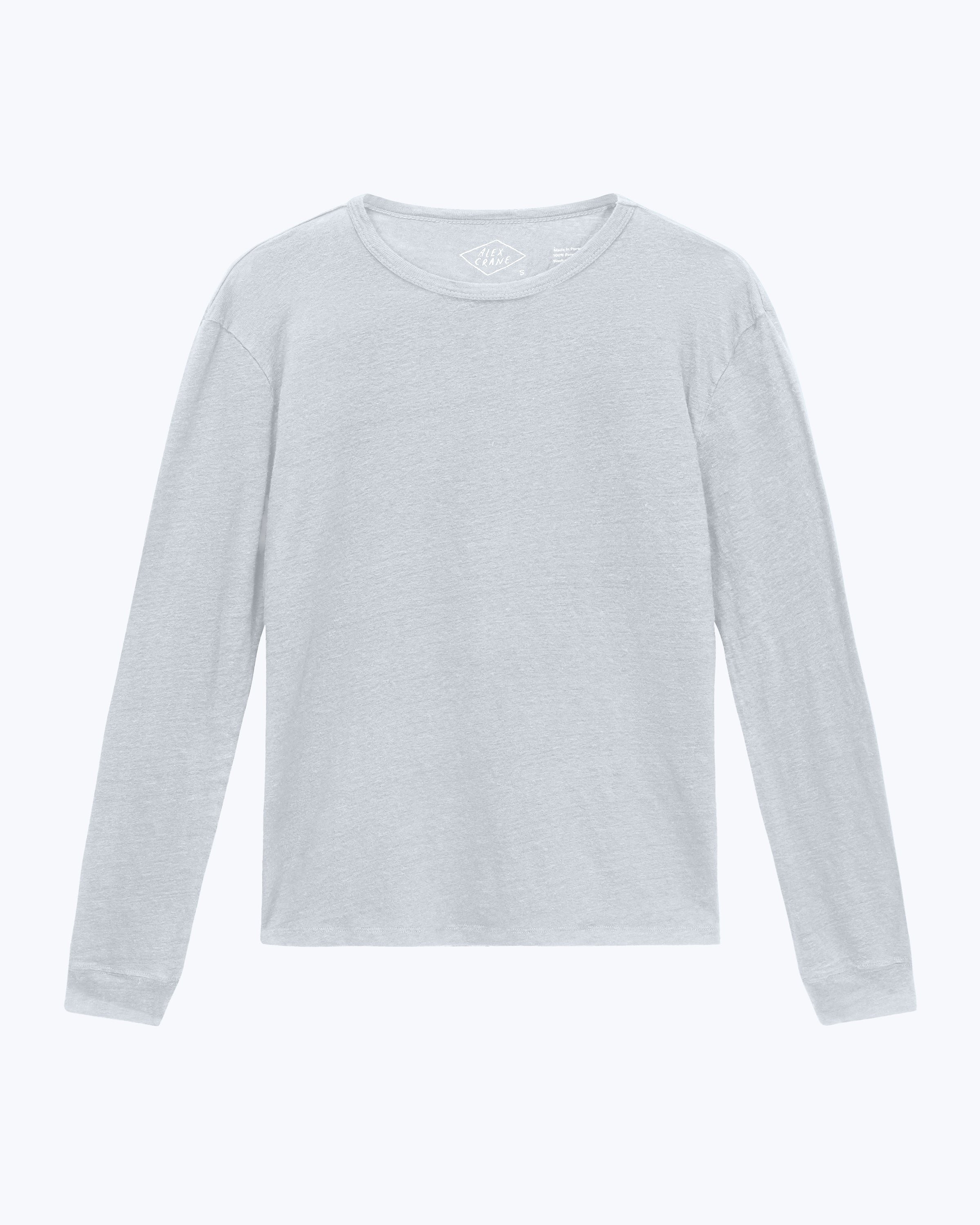 Sun Knit Linen Long Sleeve T-Shirt - Sustainable French Linen / Faded Silver Steel