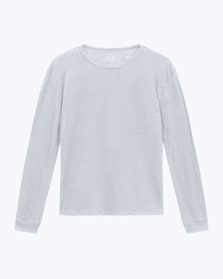 Sun Knit Linen Long Sleeve T-Shirt - Sustainable French Linen / Faded Silver Steel