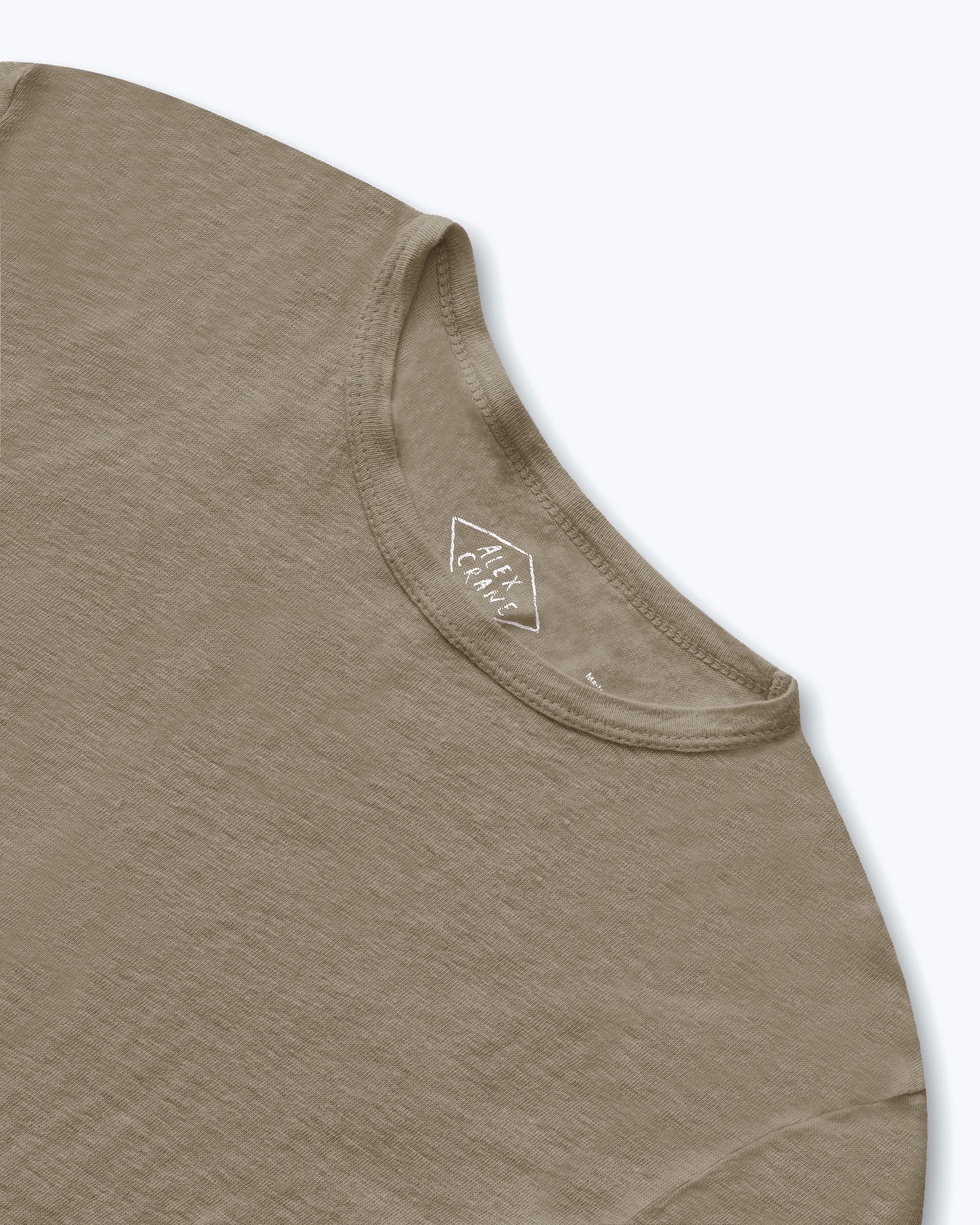 Sun Knit Linen Long Sleeve T-Shirt - Sustainable French Linen / Brownish Green Tank